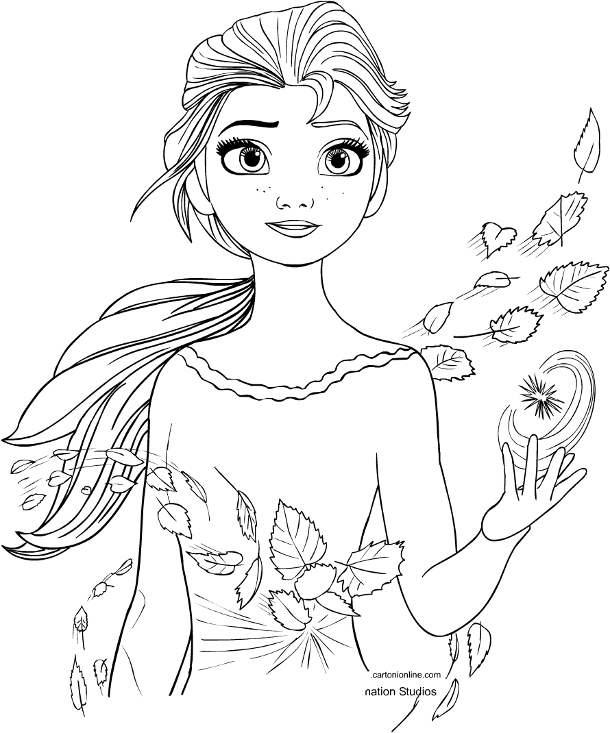 Elsa Kraina lodu 2 coloring page to print and coloring