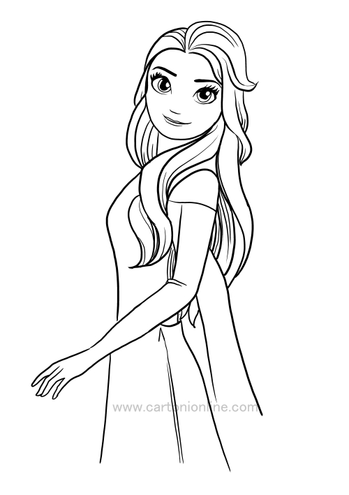 Disegno di Elsa di Frozen 2 - Il segreto di Arendelle da stampare e colorare