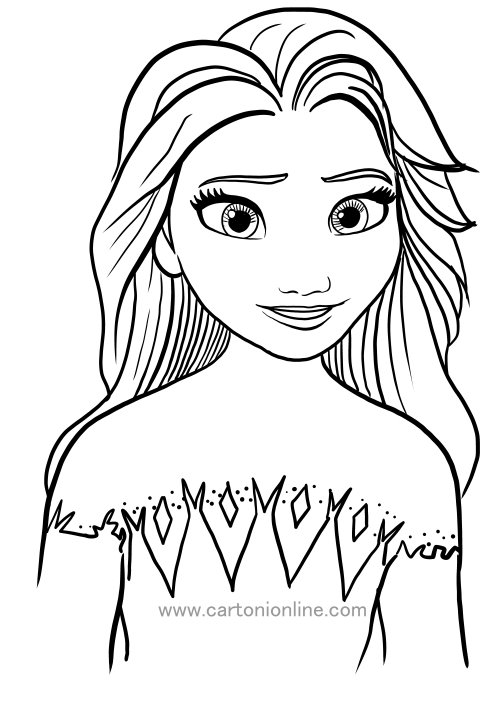 Elsa of Frozen 2 - Het geheim van Arendelle kleurplaat om af te drukken en te kleuren
