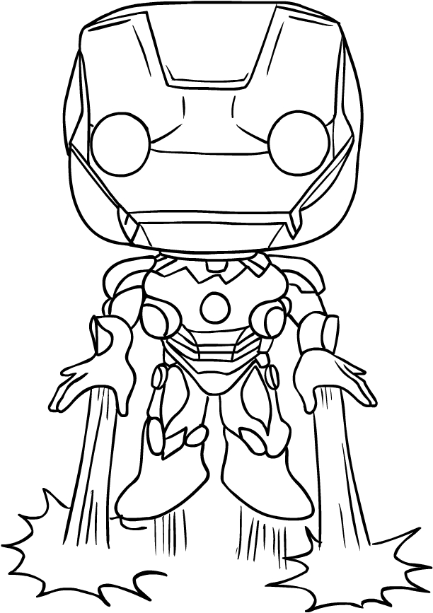 Dibujo de Iron-Man de Funko Avengers Endgame para colorear