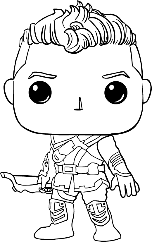 Disegno Hawkeye di Funko Avengers Endgame da stampare e colorare