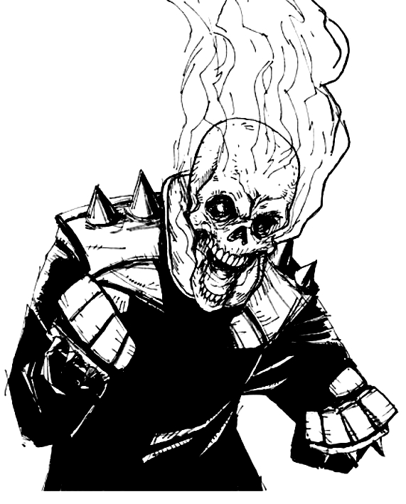 Drawing 2 from Ghost Rider coloring page to print and coloring