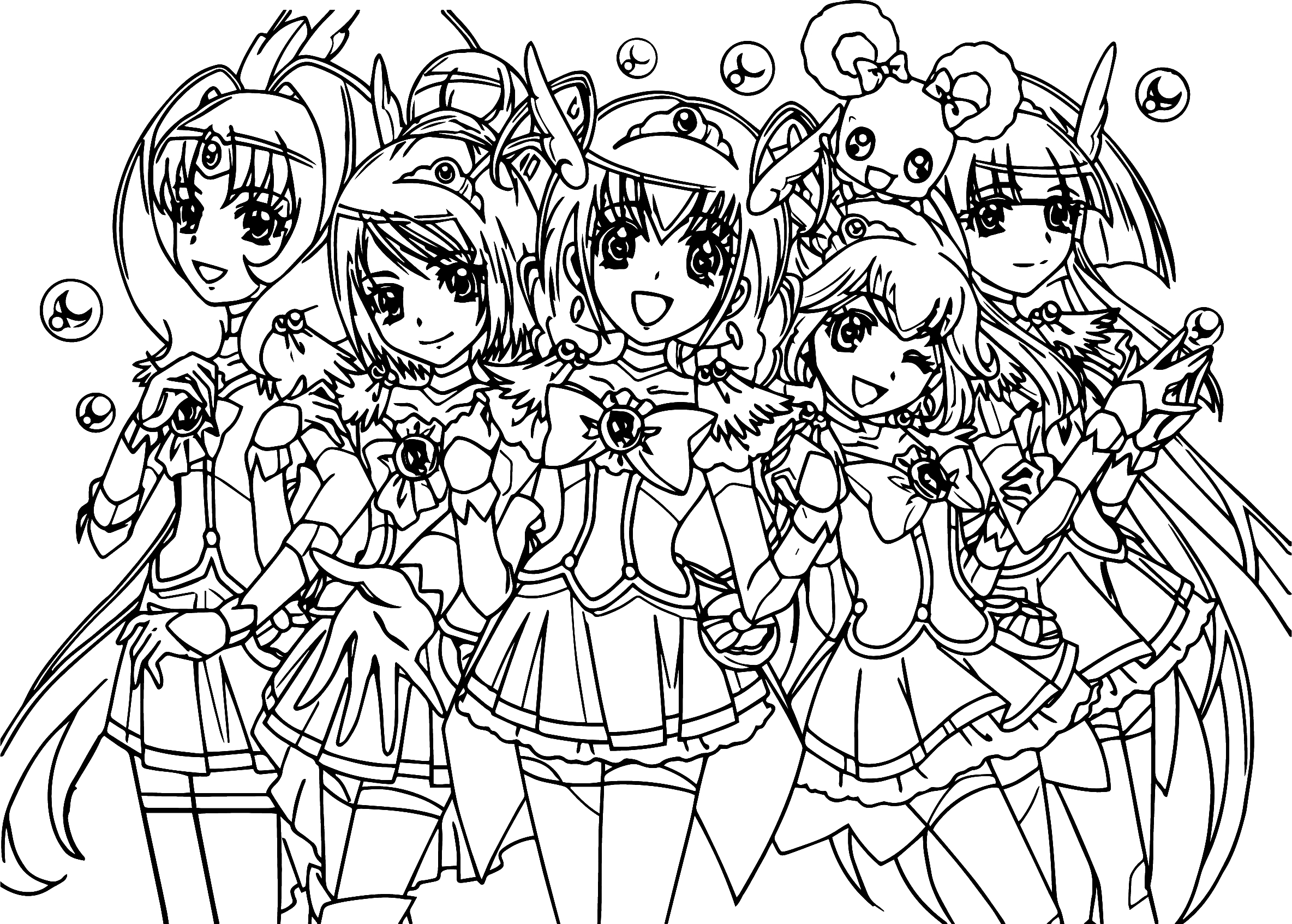 Glitter Force 9 coloring page to print and color