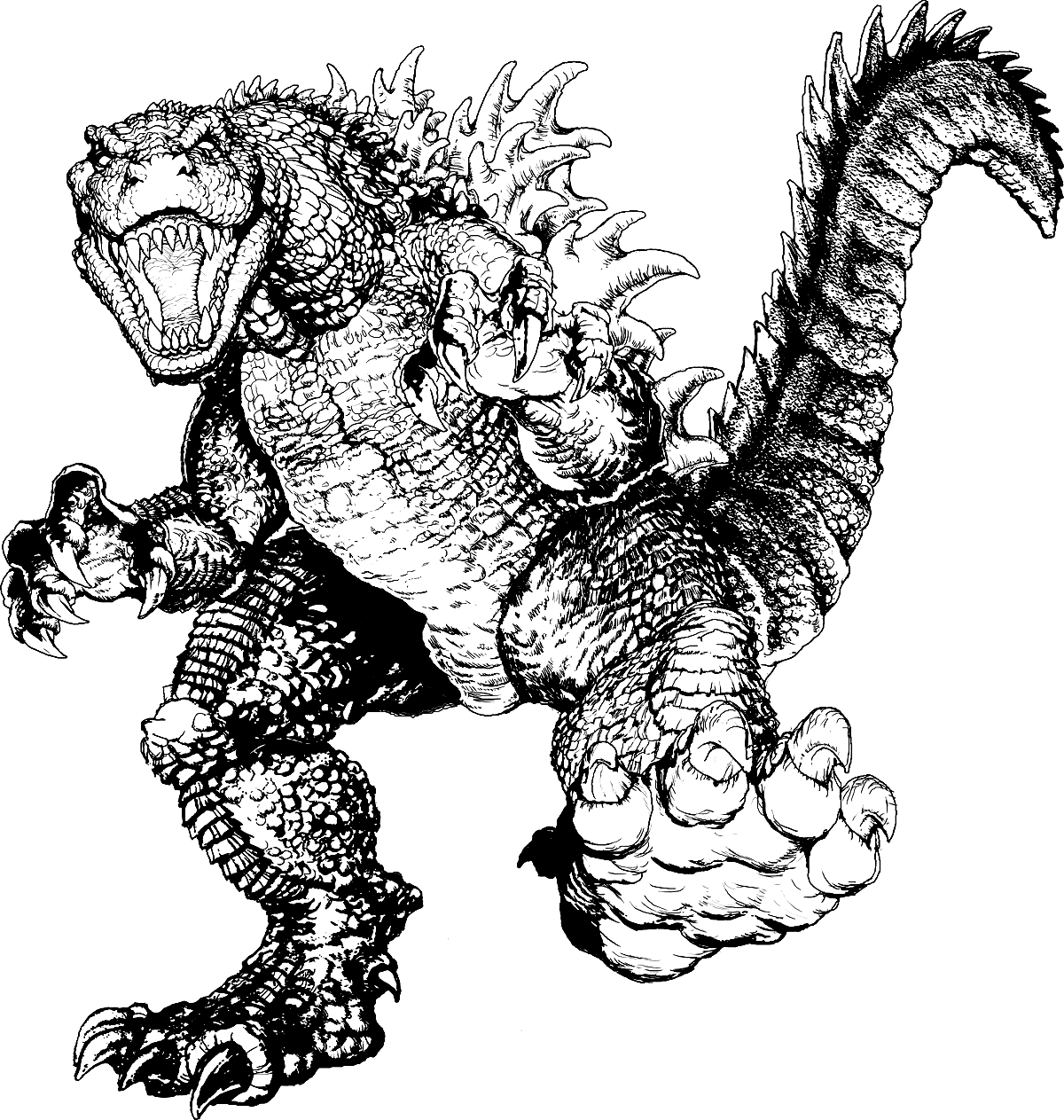 Dibujo 3 de Godzilla para imprimir y colorear