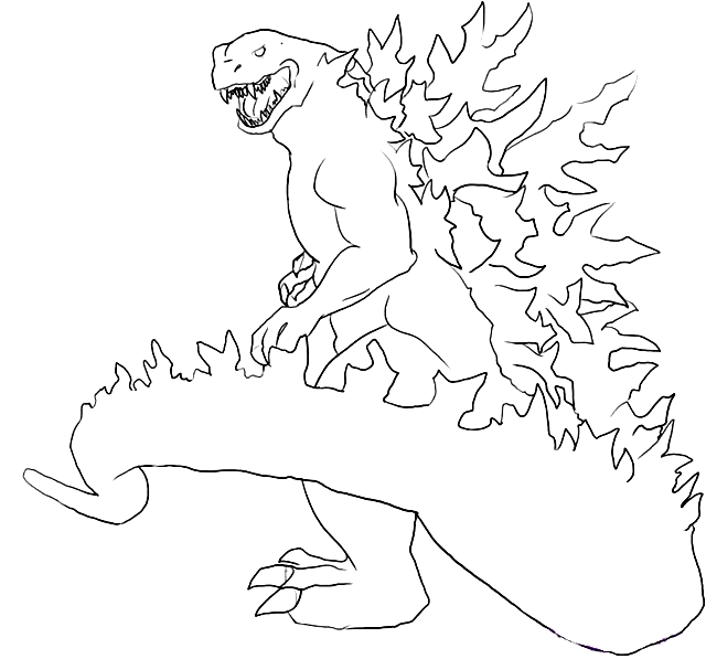 Dibujo 12 de Godzilla para imprimir y colorear