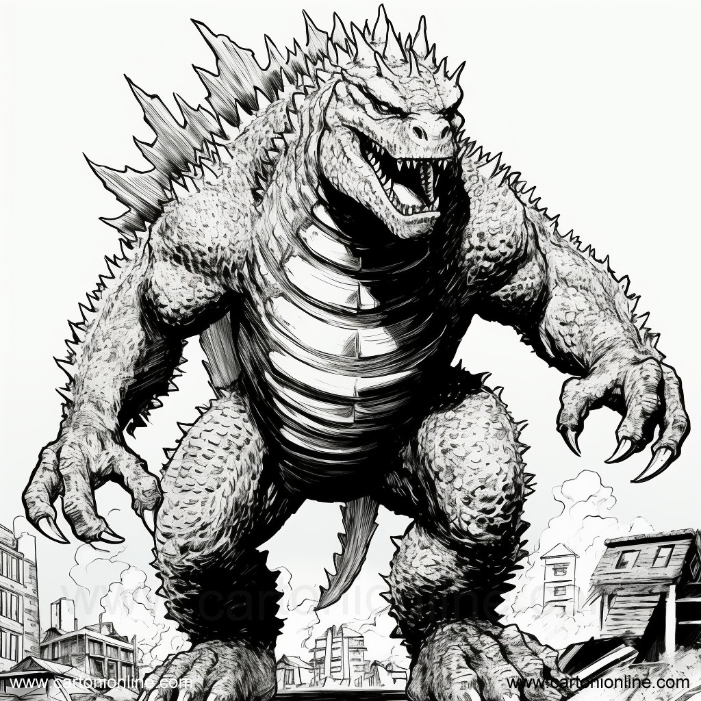 Dibujo 10 de Godzilla para imprimir y colorear