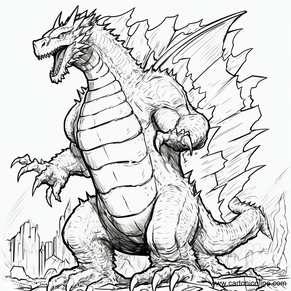 Coloriage 13 de Godzilla  imprimer et colorier