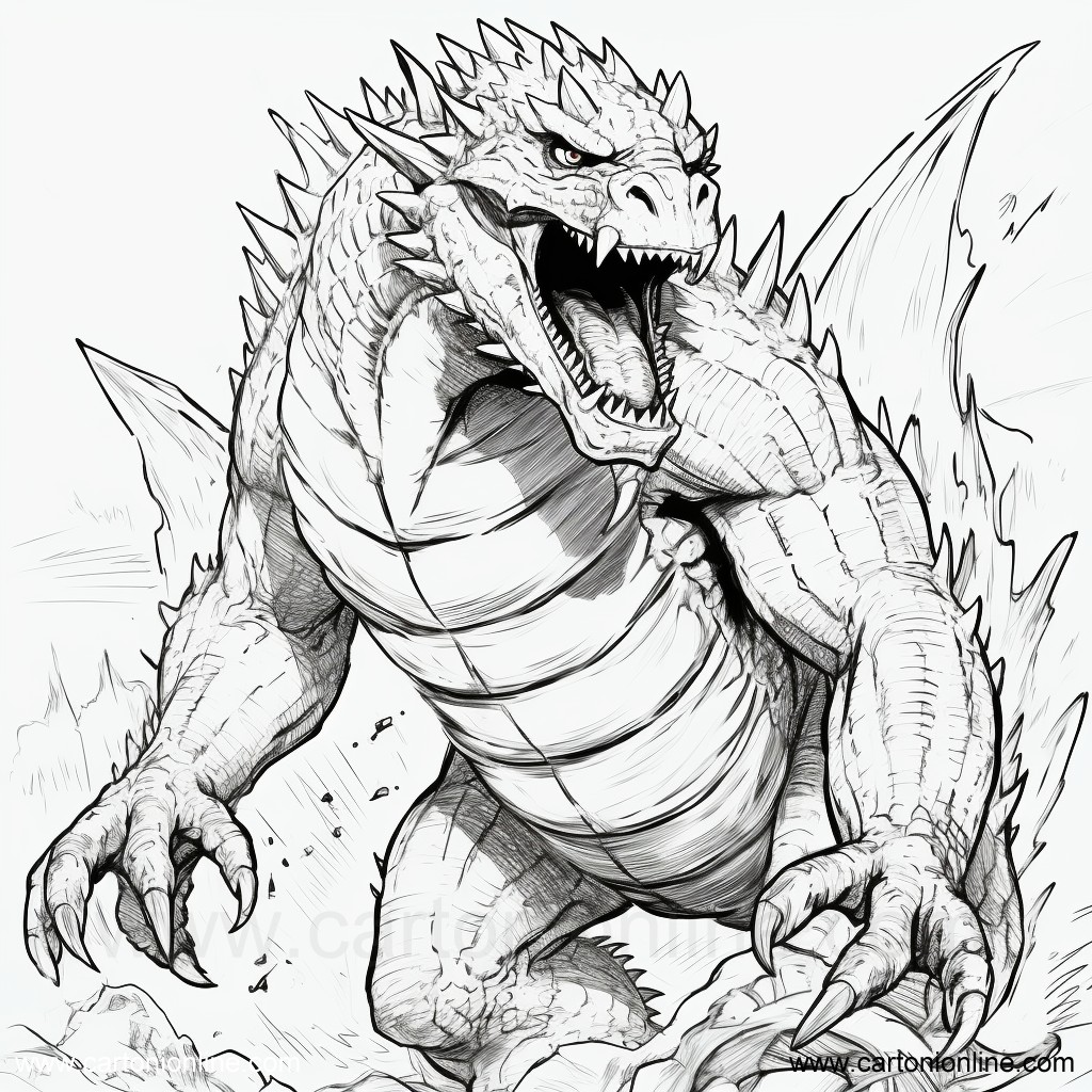Godzilla 15 av Godzilla målarbok att skriva ut och färglägga