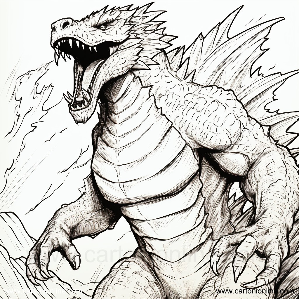 Coloriage 16 de Godzilla  imprimer et colorier