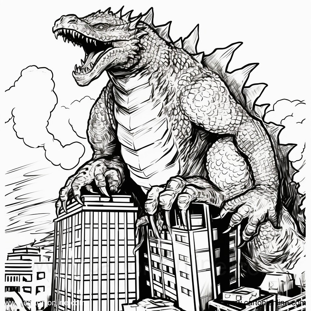 Coloriage 19 de Godzilla  imprimer et colorier