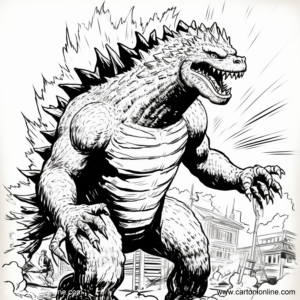 Dibujo 27 de Godzilla para imprimir y colorear
