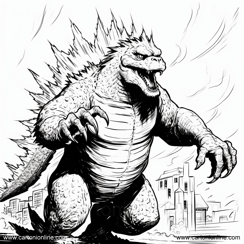 Ausmalbilder Godzilla 29  zum Drucken und Frben