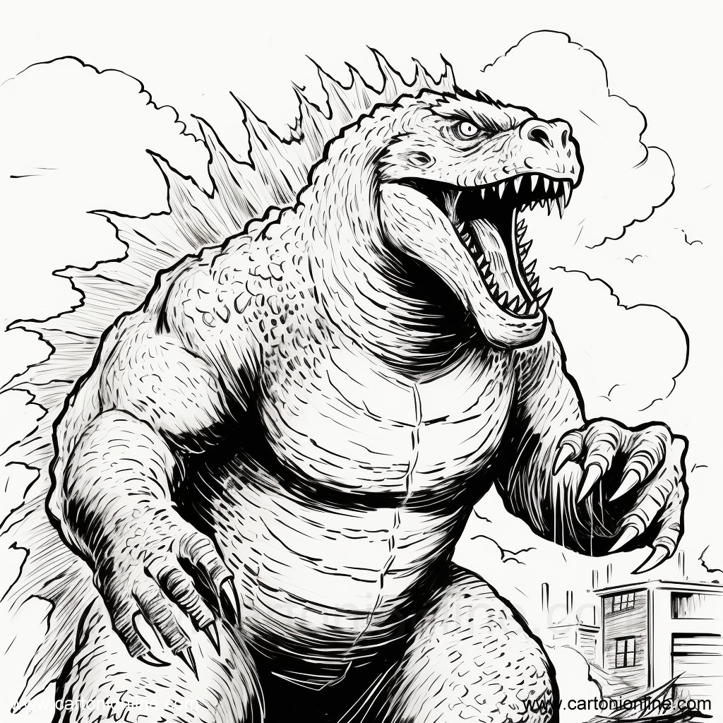 Dibujo 30 de Godzilla para imprimir y colorear