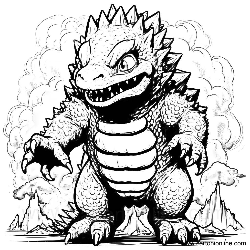 Desenho 31 de Godzilla para imprimir e colorir