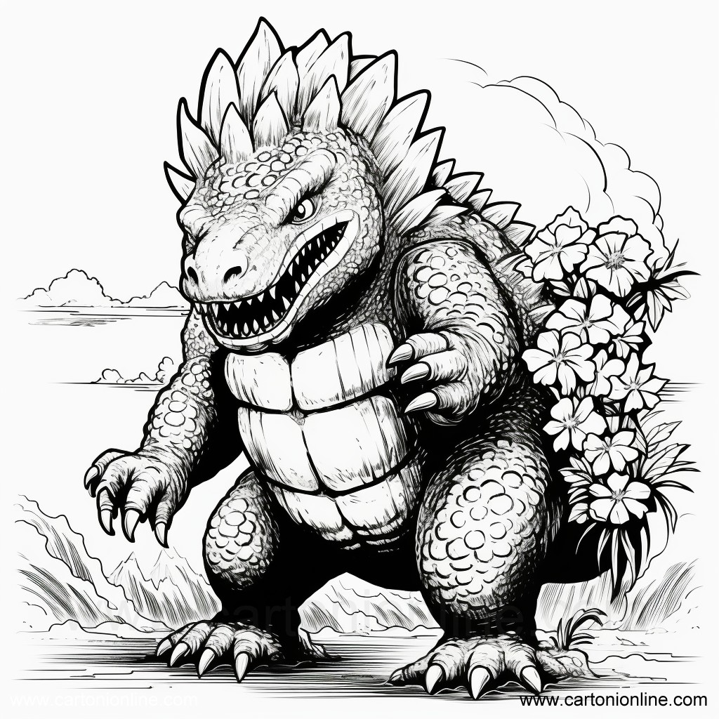 Dibujo 33 de Godzilla para imprimir y colorear