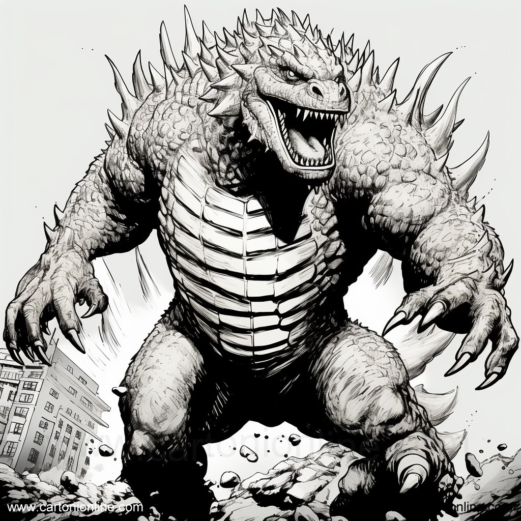 Dibujo 35 de Godzilla para imprimir y colorear