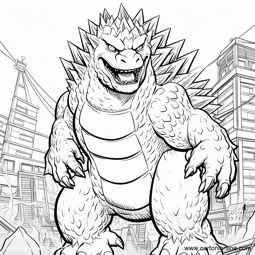 Dibujo 39 de Godzilla para imprimir y colorear