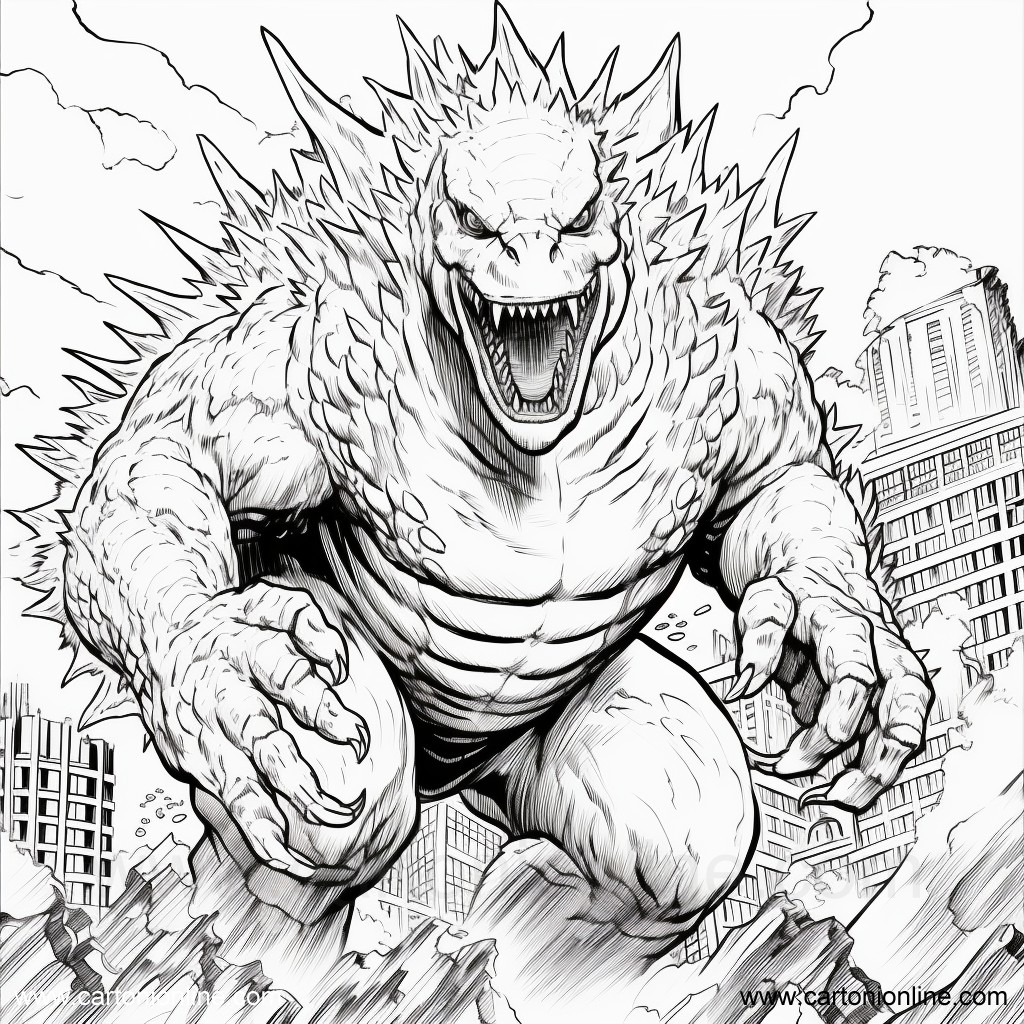 Dibujo 41 de Godzilla para imprimir y colorear