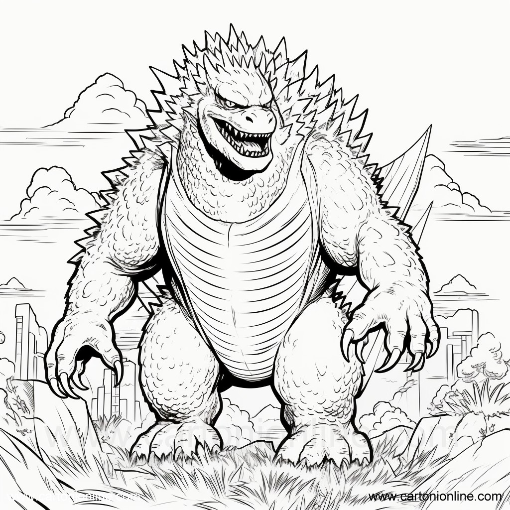 Dibujo 42 de Godzilla para imprimir y colorear