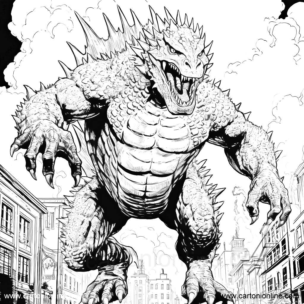 Desenho 43 de Godzilla para imprimir e colorir