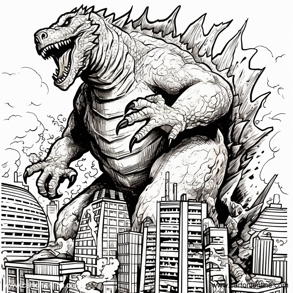 Ausmalbilder Godzilla 49  zum Drucken und Frben