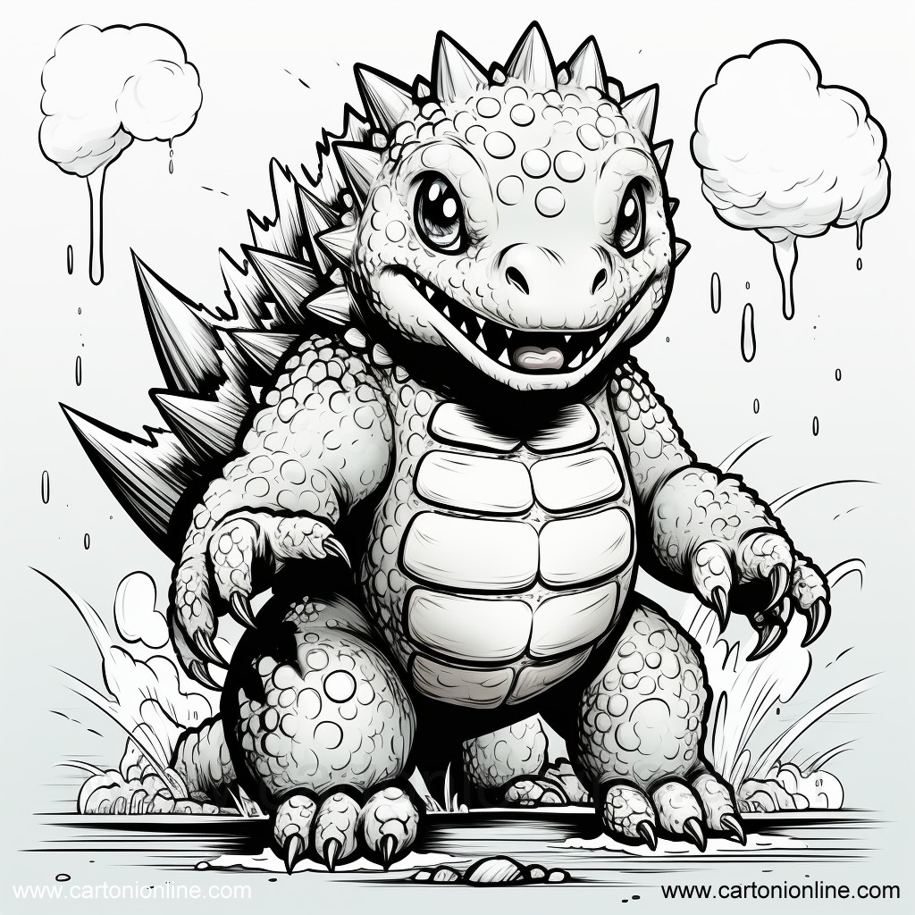 Desenho 50 de Godzilla para imprimir e colorir