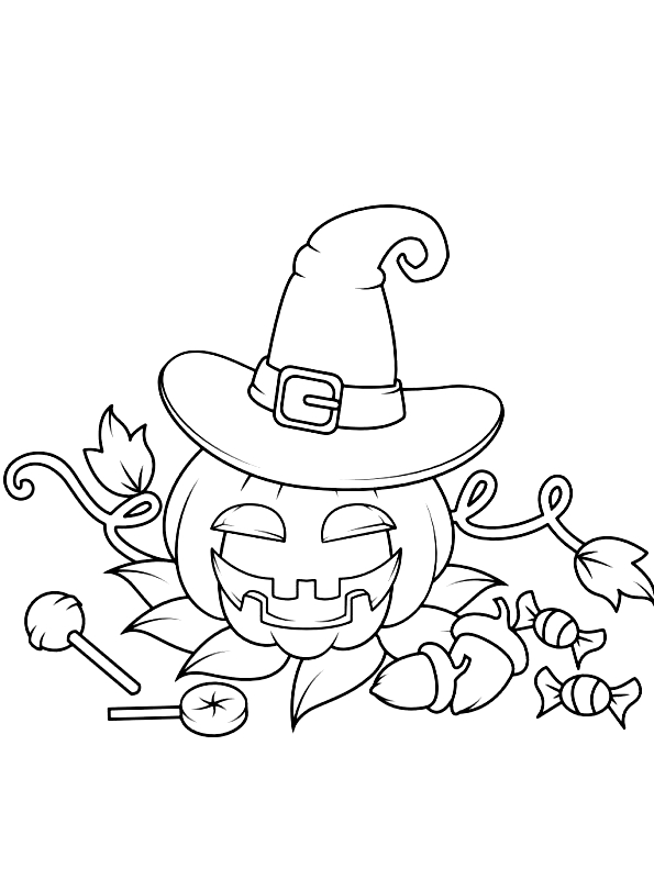 Desenho 1 de Halloween para imprimir e colorir
