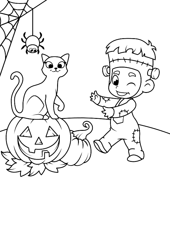 Desenho 7 de Halloween para imprimir e colorir