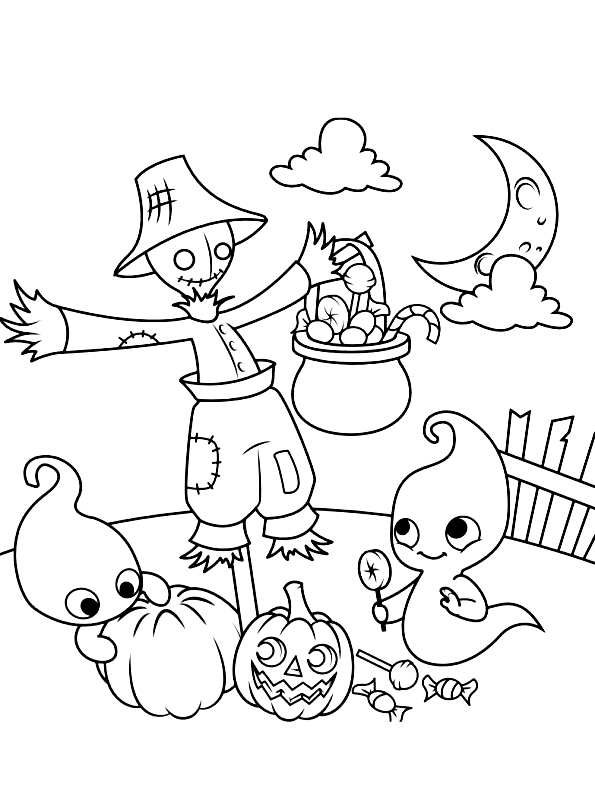 Dibujo 8 Halloween para imprimir y colorear