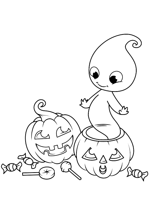 Desenho 17 de Halloween para imprimir e colorir