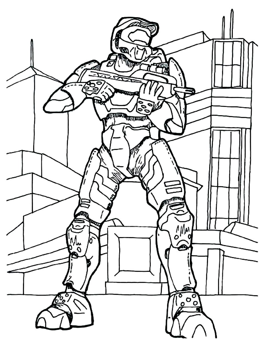 Desenho 02 de Halo para imprimir e colorir