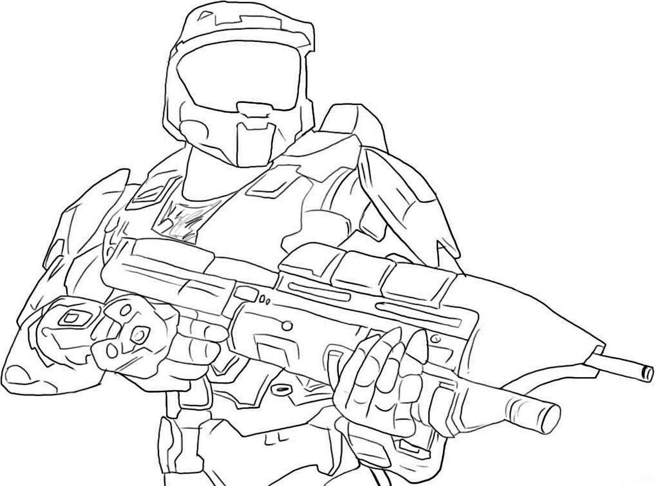 Desenho 05 de Halo para imprimir e colorir