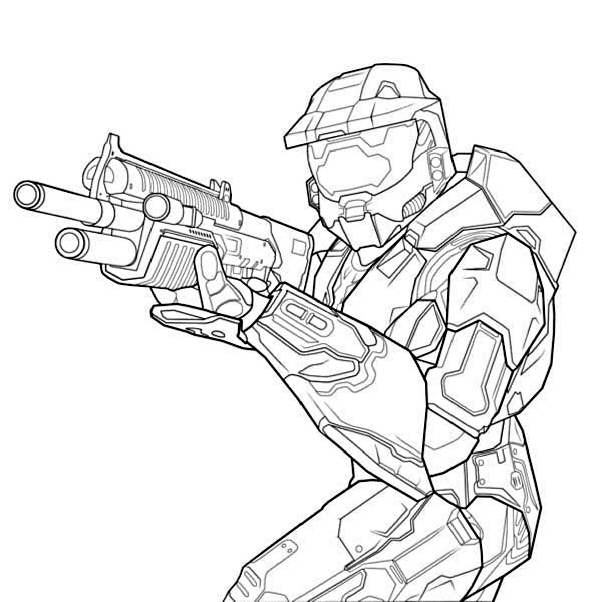 Desenho 09 de Halo para imprimir e colorir