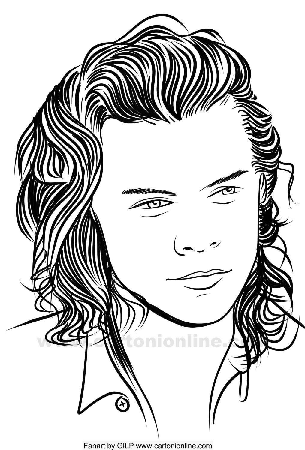 Disegno Harry Styles 01 dei One Direction da stampare e colorare