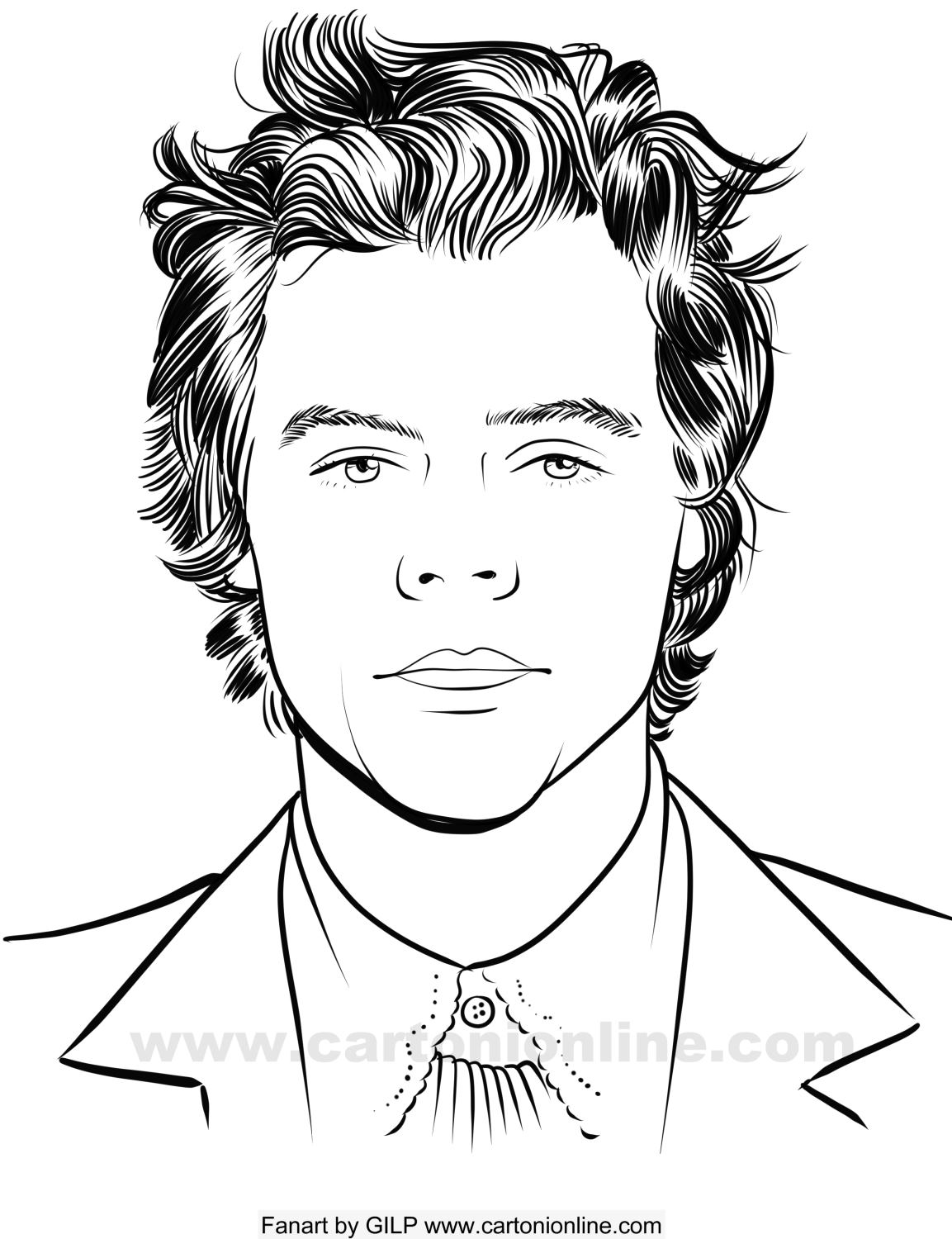 Disegno di Harry Styles 07 dei One Direction da stampare e colorare