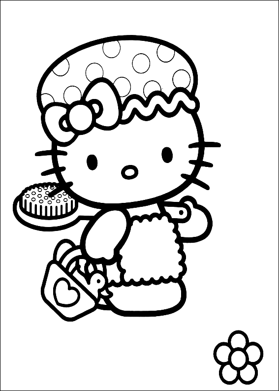 Desenho 2 de Hello Kitty para imprimir e colorir