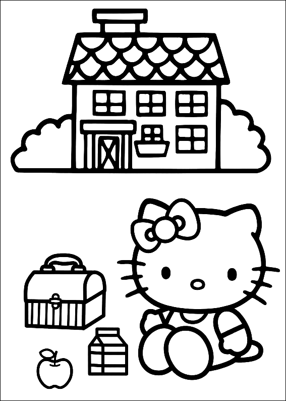 Desenho 3 de Hello Kitty para imprimir e colorir
