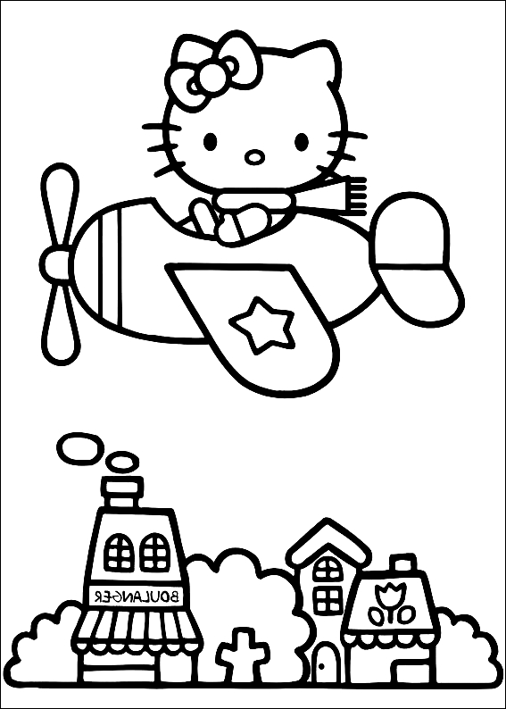 Hello Kitty drawing 5 to print and color