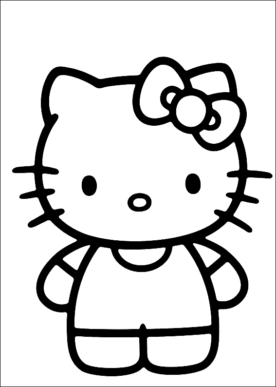 Dibujo 7 Hello Kitty para imprimir y colorear