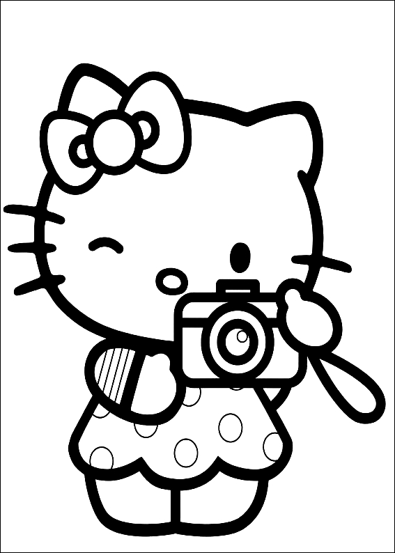 Desenho 10 de Hello Kitty para imprimir e colorir