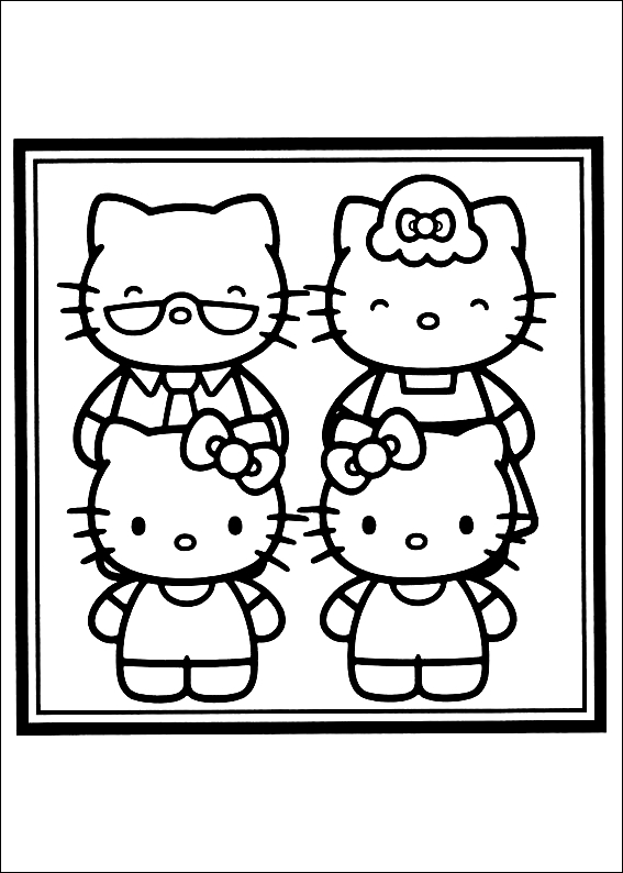 Dibujo 11 Hello Kitty para imprimir y colorear