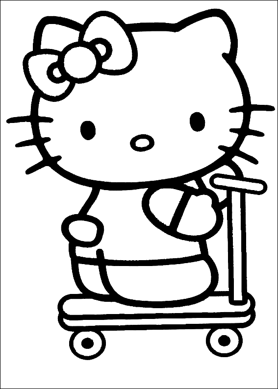 Desenho 12 de Hello Kitty para imprimir e colorir