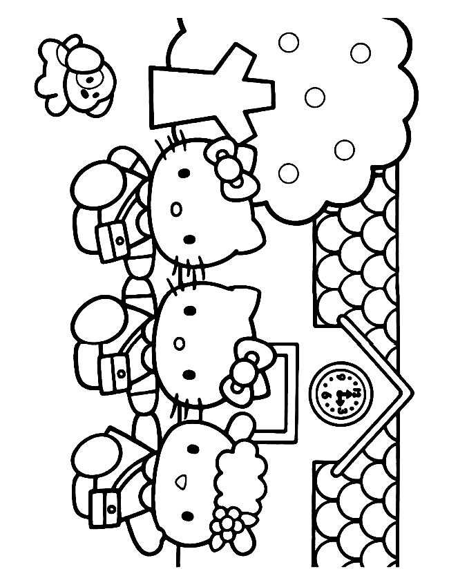 Desenho 13 de Hello Kitty para imprimir e colorir