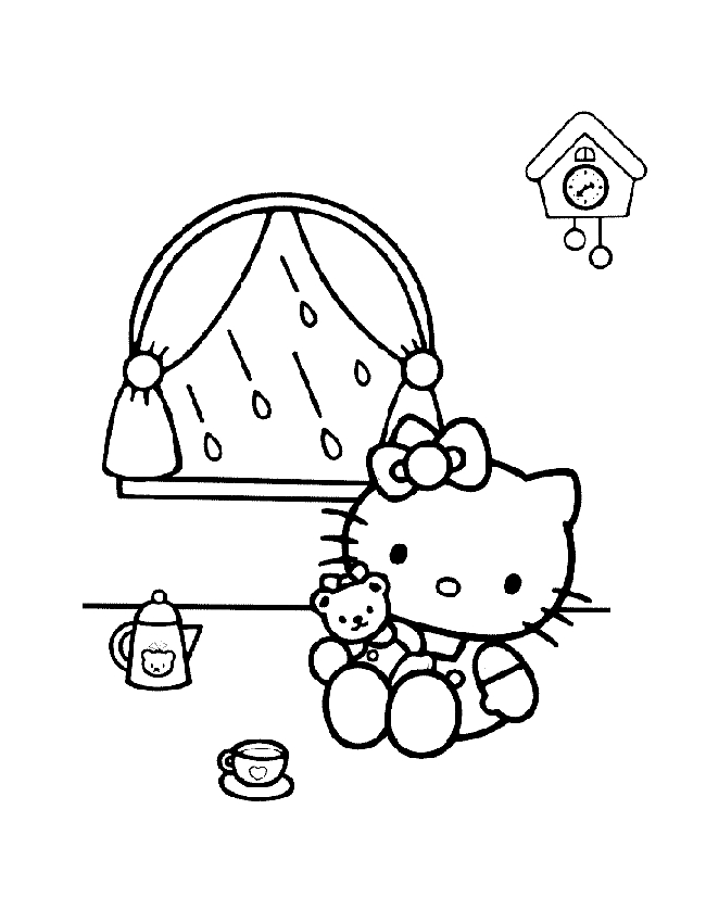 Desenho 16 de Hello Kitty para imprimir e colorir