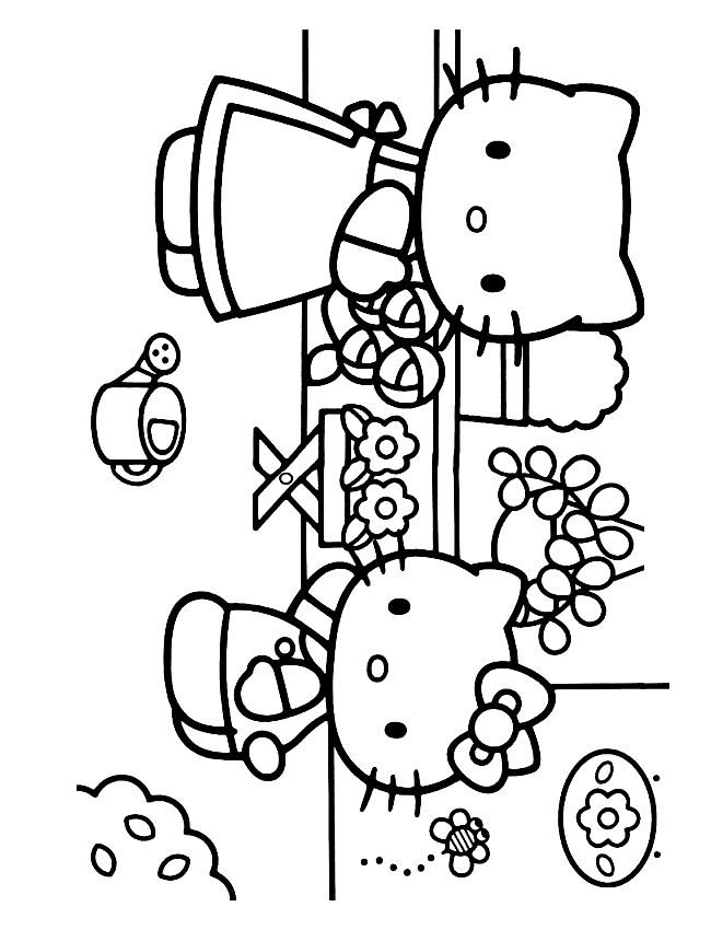 Dibujo 17 Hello Kitty para imprimir y colorear
