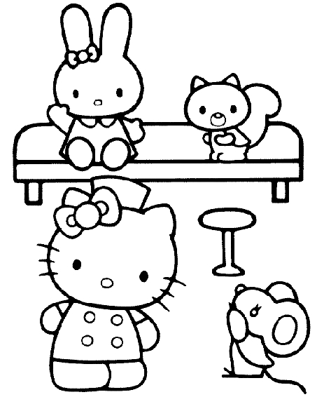 Drawing 19 from Hello Kitty coloring page to print and coloring