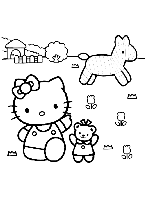 Dibujo 20 Hello Kitty para imprimir y colorear