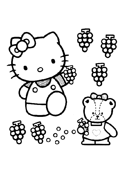 Drawing 21 from Hello Kitty coloring page to print and coloring