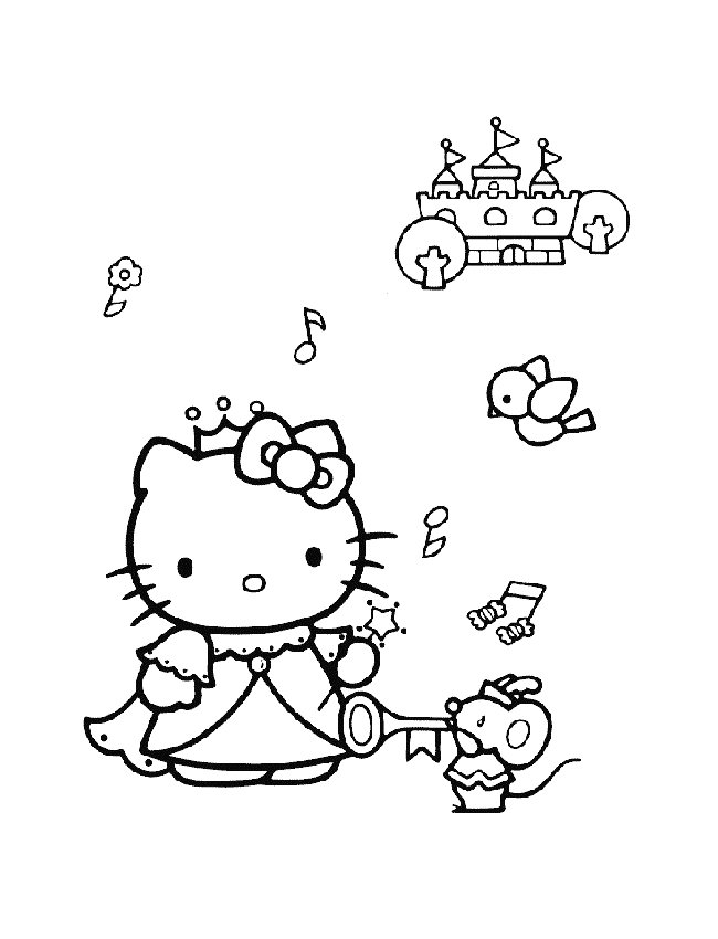Ausmalbilder  22 von Hello Kitty zum Drucken und Frben