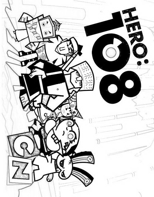 Dibujo 2 de Hero 108 para imprimir y colorear